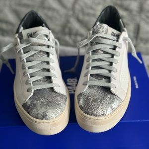P448 Sneakers Thea Jundrop white leather grey/silver toe, 38